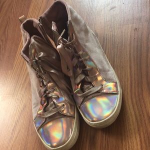 Pink holographic sneakers